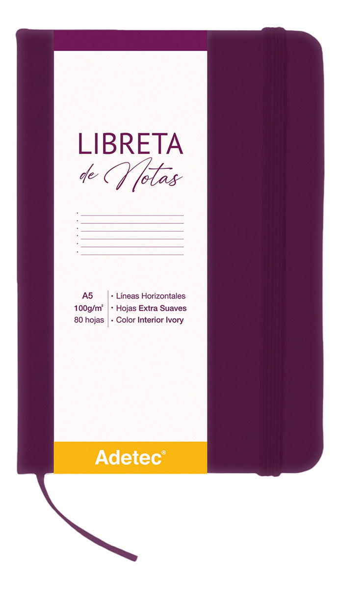 Libreta De Notas Cosida A5 Con Elástico
