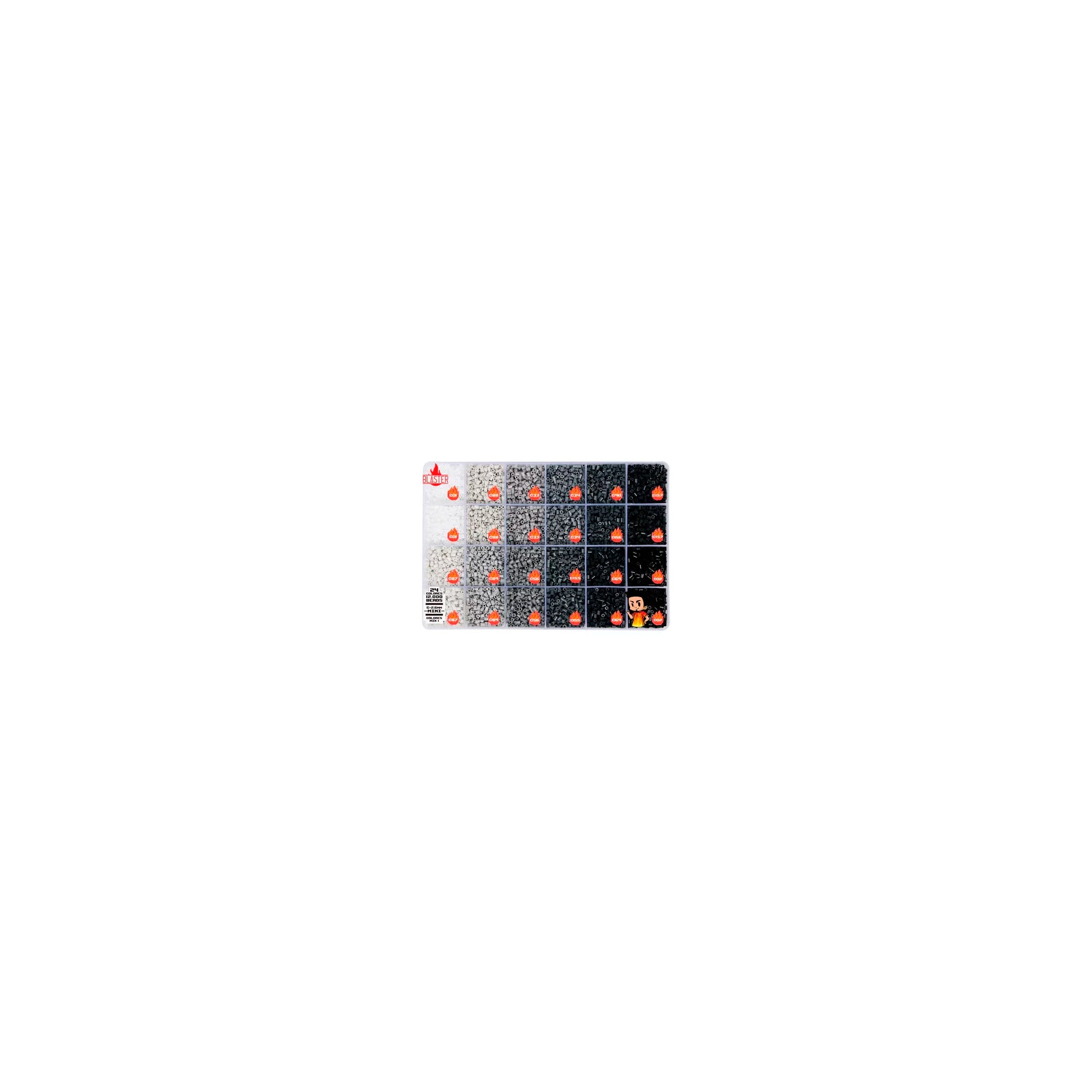 Caja Mostacillas Planchables Hama 2.6 Mm, 24 Col 12000 Beads