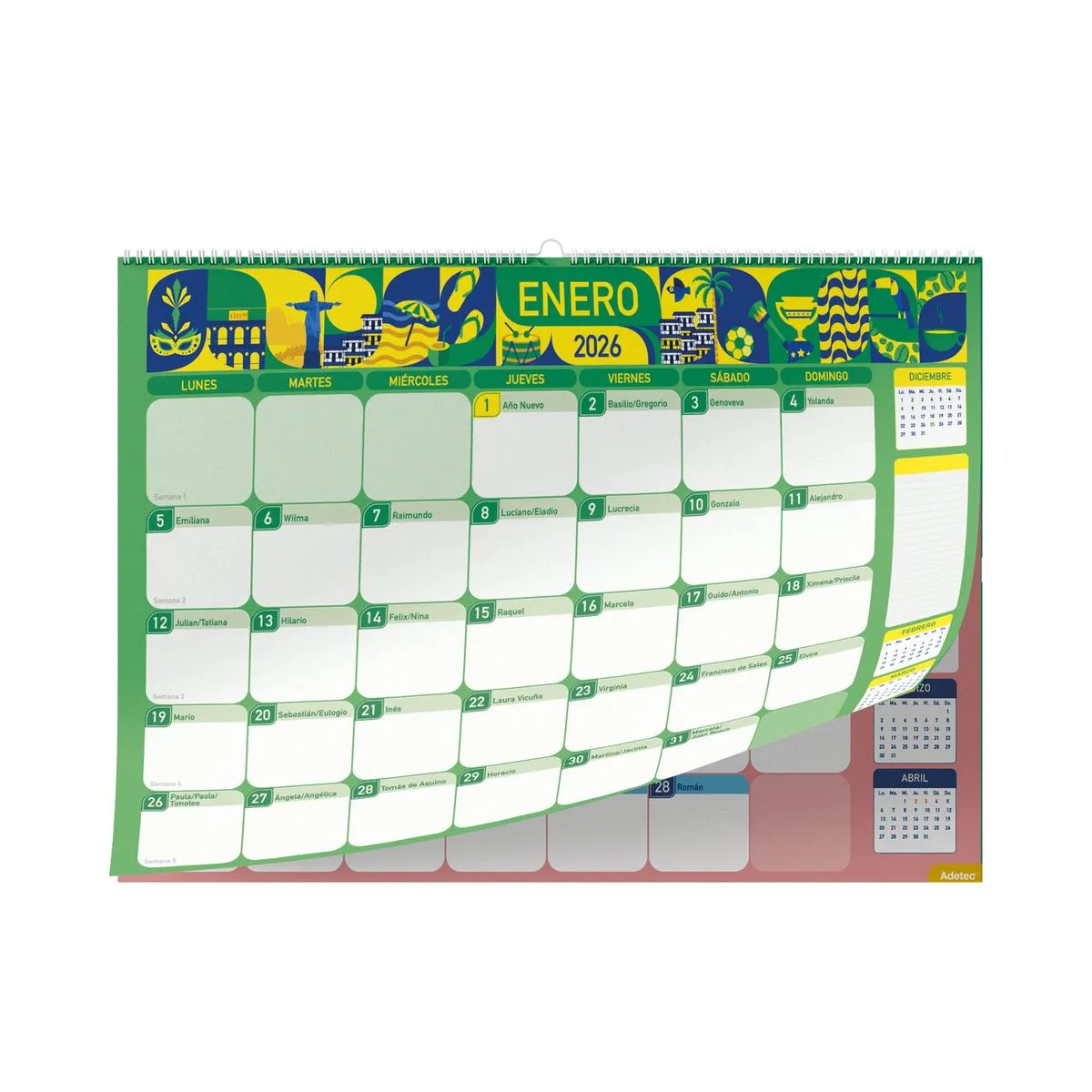 Calendario Anual Escritorio Adetec Juvenil